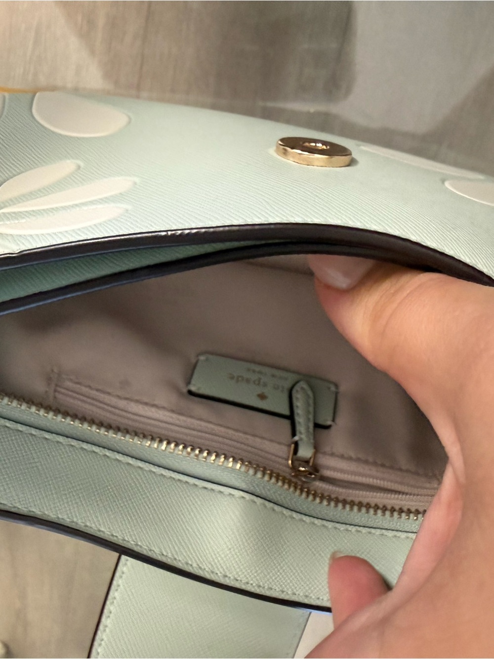 kate spade Light Blue Daisy Applique Shoulder Bag - Picture 5 of 5
